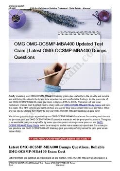 OMG-OCSMP-MBA400 Originale Fragen