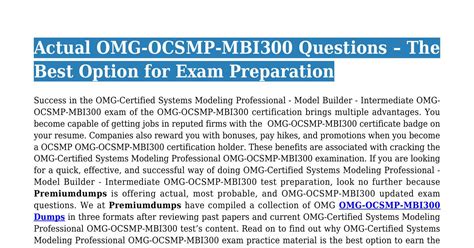 OMG-OCSMP-MBI300 Deutsch Prüfung
