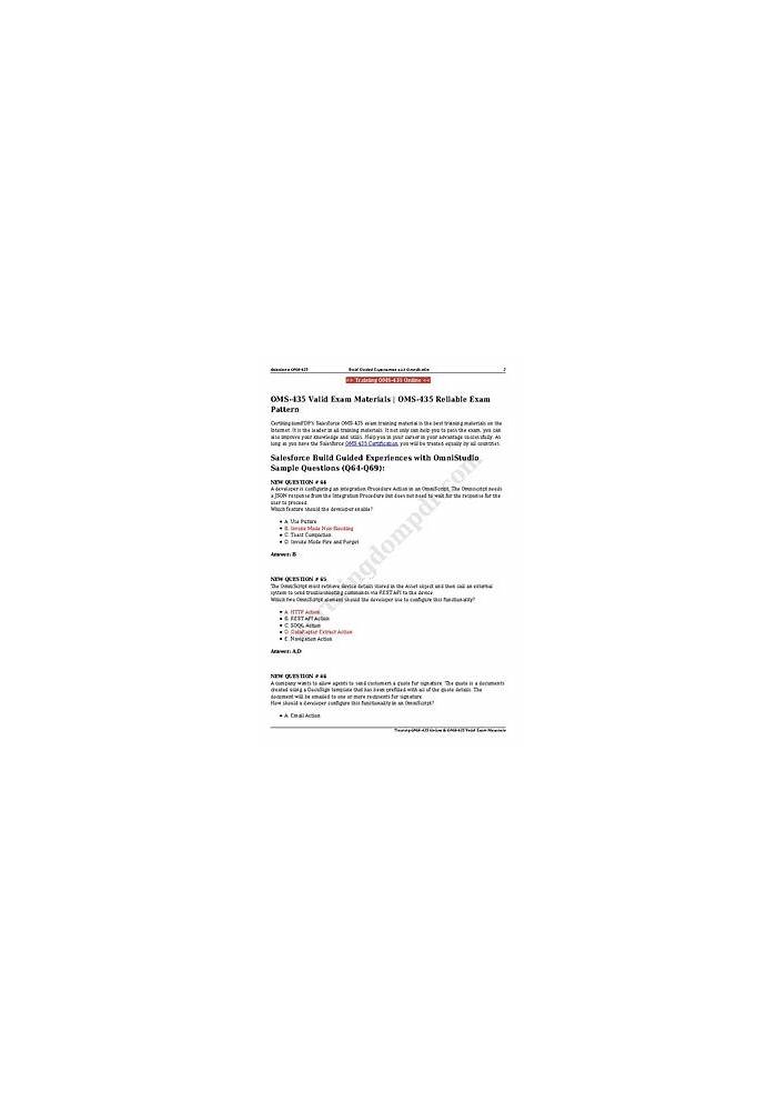 OMS-435 Reliable Mock Test