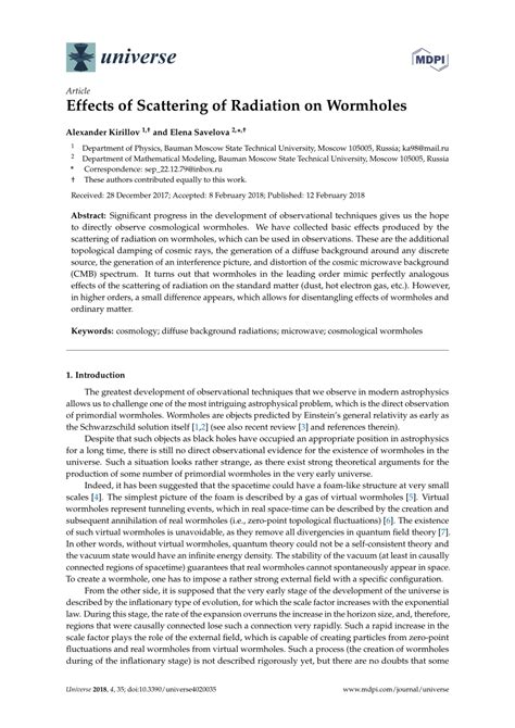 On distortion of the background radiation spectrum by wormholes ... - muktibox.com