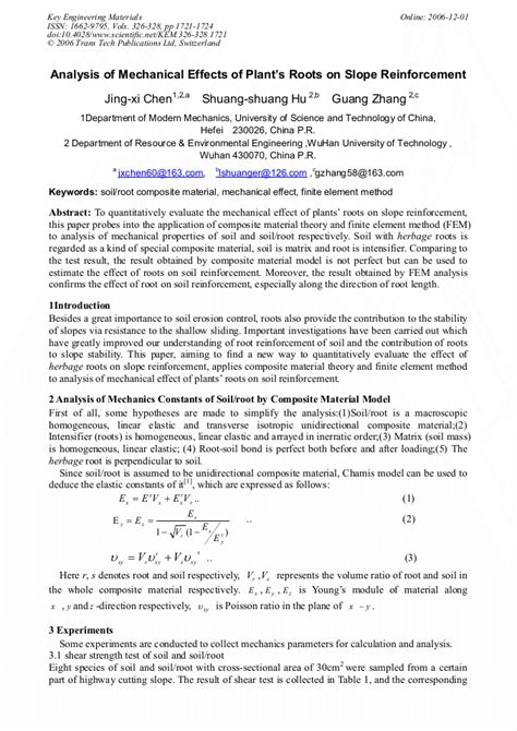 On the Application of Mechanical Reinforcement of Tree Roots to Slope ... - raincitystudios.com