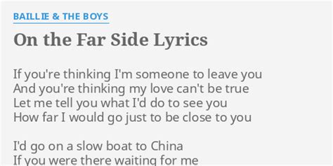 ON THE FAR SIDE Lyrics - BAILLIE & THE BOYS eLyrics.net