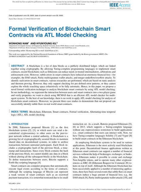 On the Formal Verification of Smart Contracts and Blockchain ... - coolestguyplanet.net