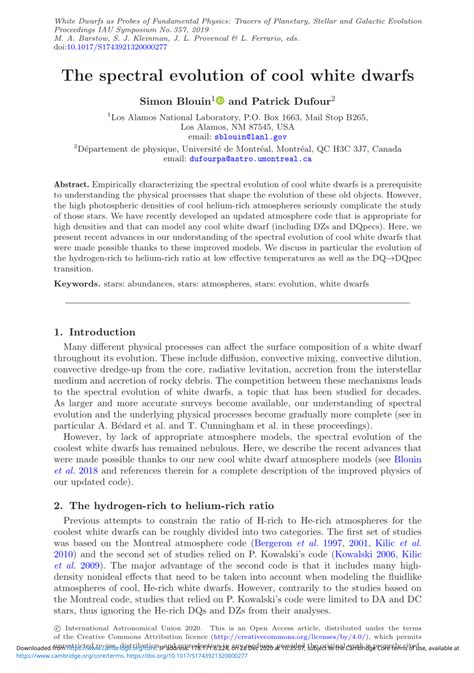 On the Spectral Evolution of Cool, Helium-Atmosphere White Dwarfs ... - wintechmobiles.com
