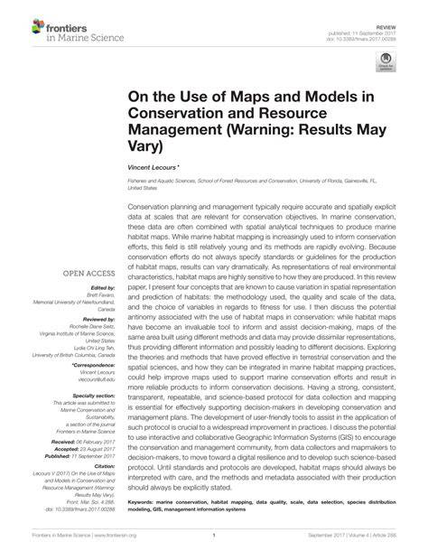 On the Use of Maps and Models in Conservation and … - raincitystudios.com