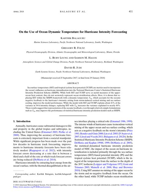 On the Use of Ocean Dynamic Temperature for Hurricane Intensity ... - raincitystudios.com