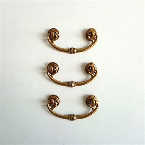ONE Brass Vintage Drawer Pull / Hanging Drawer Drop Handle Etsy
