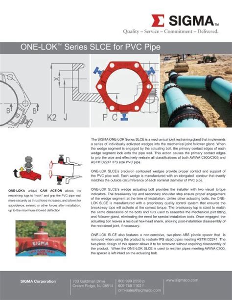 ONE-LOK™ Series SLCE for PVC Pipe - SIGMA Corporation - YUMPU