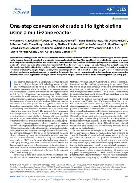 One-step conversion of crude oil to light olefins using a ... - Nature - wintechmobiles.com