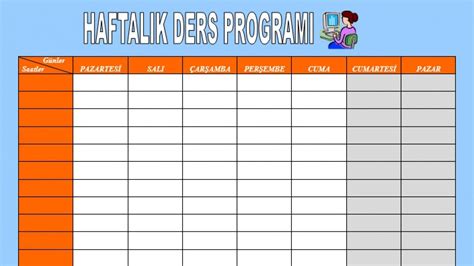 ONLINE HAFTALIK DERS PROGRAMI.