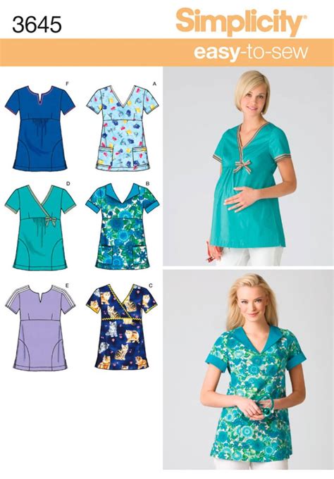 OOPMaternityorRegularScrubsUniformSimplicitySewingPattern3645