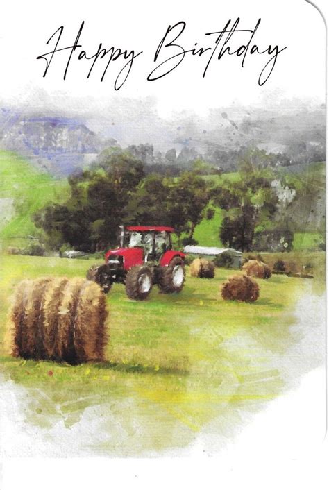 OPEN MALE BIRTHDAY GREETING CARD 7"X5" TRACTOR eBay