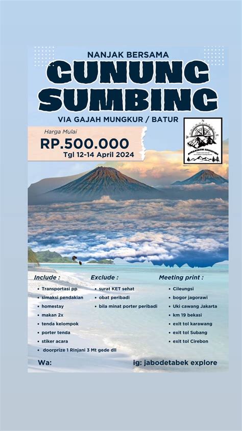 OPEN TRIP GUNUNG SUMBING 2024 - Setapak Adventure