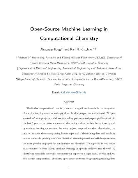 Open-Source Machine Learning in Computational Chemistry - wintechmobiles.com