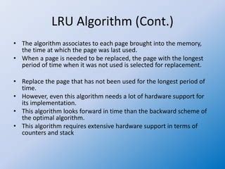 OPERATING SYSTEM Implementation of LRU