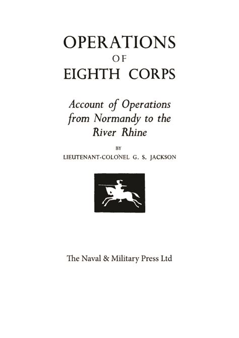 OPERATIONS OF THE EIGHTH CORPS Account Of Operations …