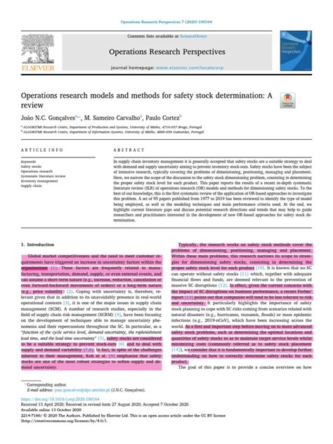 Operations research models and methods for safety stock determination ... - coolestguyplanet.net