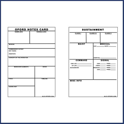 OPORD Notes Briefing Card My Leader Source