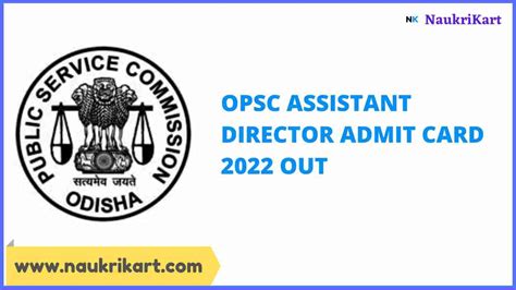 OPSC Assistant Director Admit Card 2022 Download Exam Date amp Pattern