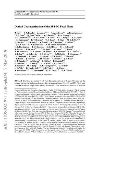 Optical Characterization of the SPT-3G Camera - INSPIRE - wintechmobiles.com