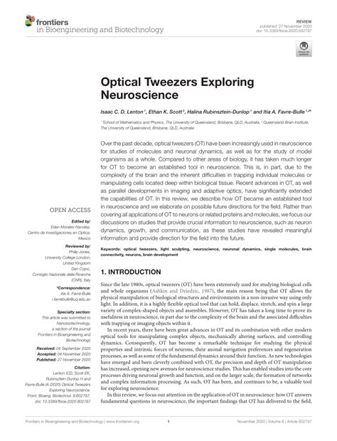 Optical Tweezers Exploring Neuroscience - Frontiers - wintechmobiles.com