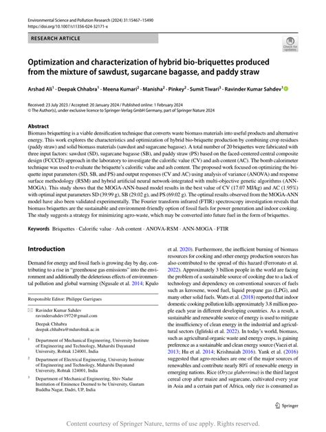 Optimization and characterization of hybrid bio-briquettes produced ... - raincitystudios.com