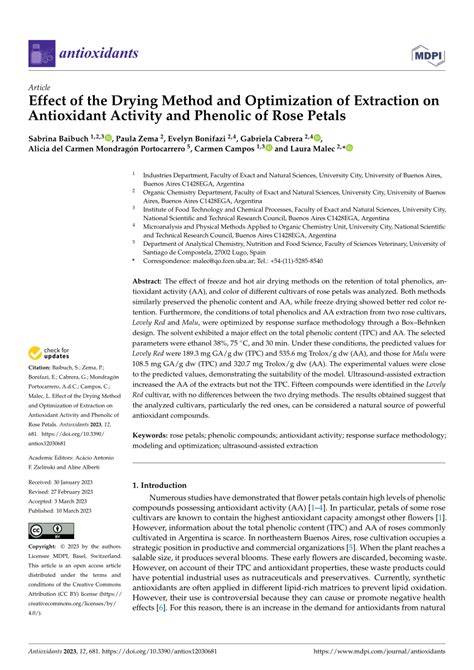 Optimization of drying and extraction techniques for antioxidants and ... - raincitystudios.com