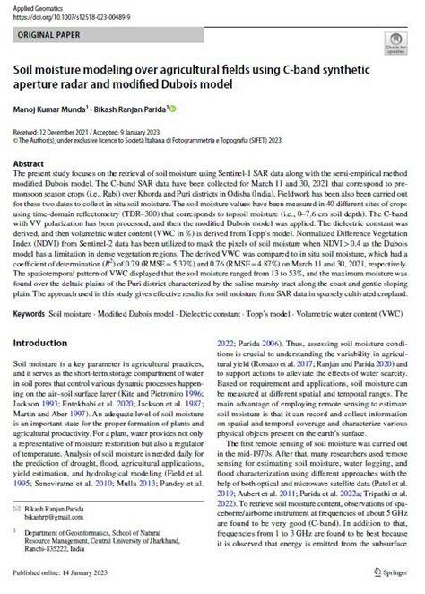 Optimize Synthetic Aperture Radar for Diverse Agricultural Soil Types - raincitystudios.com
