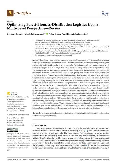 Optimizing Forest-Biomass-Distribution Logistics from a … - raincitystudios.com