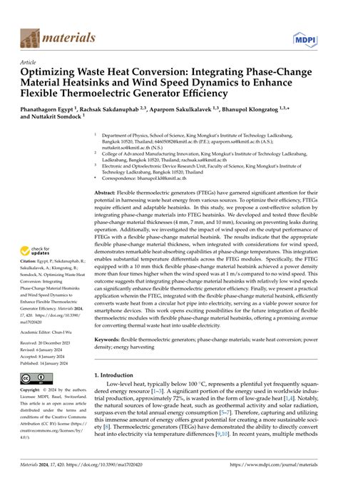 Optimizing Waste Heat Conversion: Integrating Phase-Change ... - scite - wintechmobiles.com