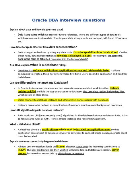 ORACLE DBA INTERVIEW QUESTION AND ANSWER PDF DOWNLOAD