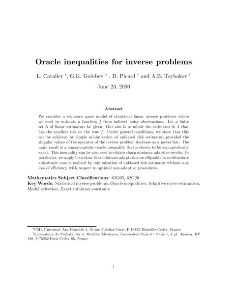 Oracle inequalities for cross-validation type procedures - coolestguyplanet.net