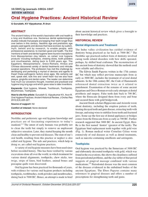 Oral Hygiene Practices: Ancient Historical Review - ResearchGate - wintechmobiles.com