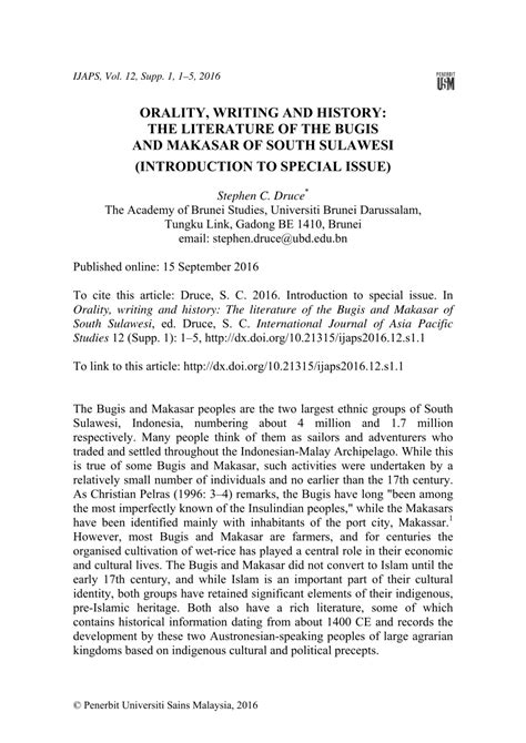 Orality, writing and history: The literature of the Bugis and Makasar ... - wintechmobiles.com