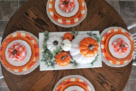 ORANGE AND WHITE BUFFALO CHECK TABLESCAPE - Decorate