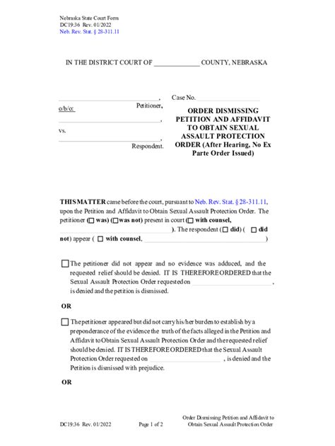 ORDER DISMISSING PETITION AND/OR AN ORDER …