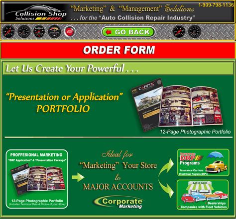 ORDER FORM Direct Mail Marketing Program for Automotive Repairers