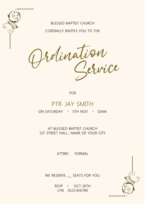 ORDINATION CEREMONY Template PosterMyWall