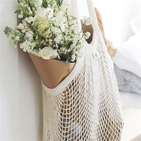 Organic Cotton Net Tote Bag Long Handle - raincitystudios.com