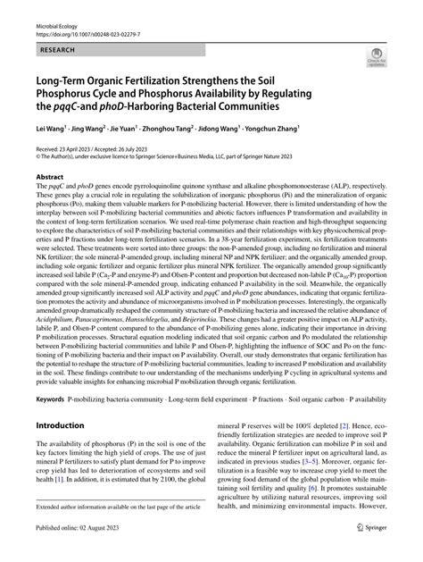 Organic fertilization strengthens multiple internal pathways for soil ... - raincitystudios.com