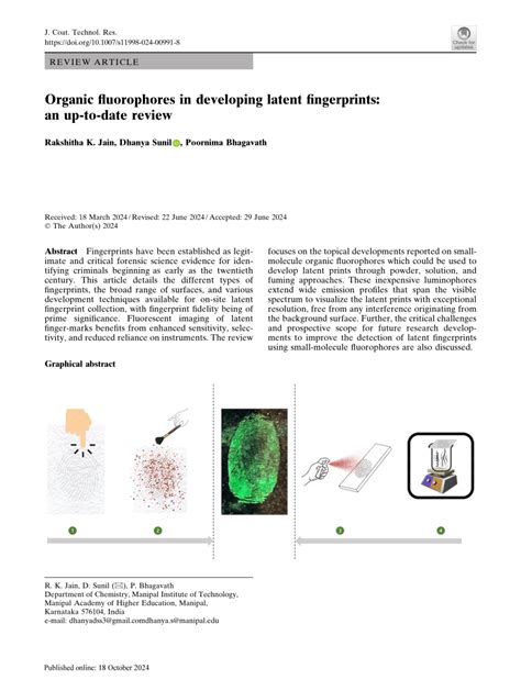 Organic fluorophores in developing latent fingerprints: an up-to-date ... - wintechmobiles.com