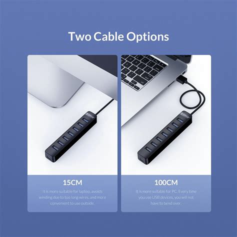 ORICO TWC3-7A HUB 7 Ports USB-A 3.0*7 Type C*1 Black โอริโก้ …