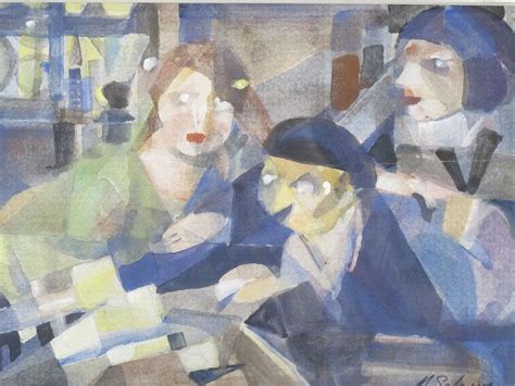 ORIG Marcia Schwan Cubist/Cubism Watercolor & Gouache …