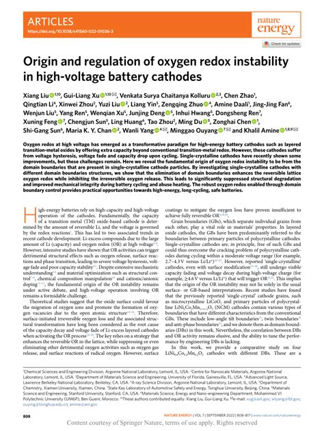 Origin and regulation of oxygen redox instability in high-voltage ... - wintechmobiles.com