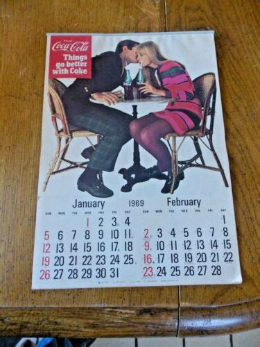 ORIGINAL 1969 COCA COLA CALENDAR