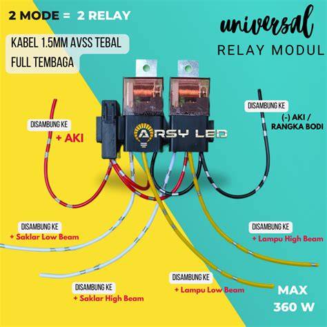 ORIGINAL PREMIUM KABEL RELAY SET LAMPU TEMBAK LED LASER 2 WARNA 2 RELAY ... - raincitystudios.com