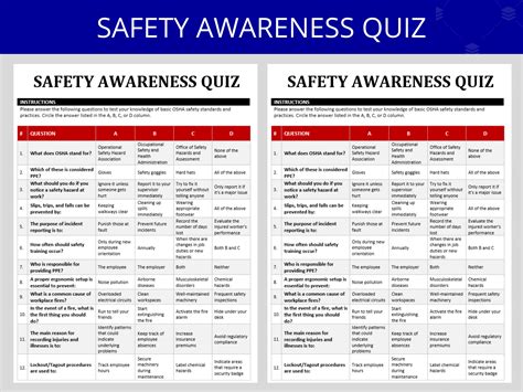 OSHA Workplace Violation Prevention Quiz