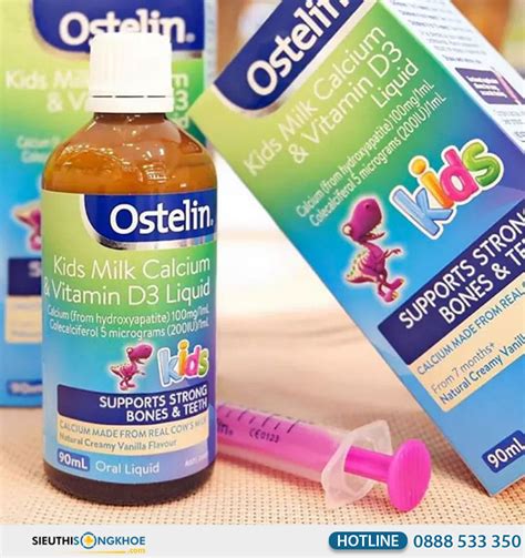 Ostelin Kids Milk Calcium & Vitamin D3 Liquid 90ml - muktibox.com