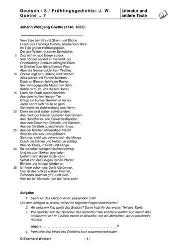 OSTERSPAZIERGANG - Goethe Gedicht und kurze Interpretation