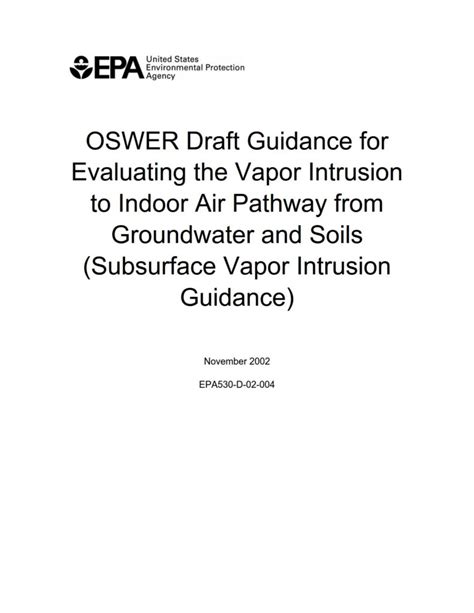 OSWER Draft Guidance for - US EPA